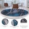 Flash Furniture Blue 7' x 7' Round Abstract Design Accent Area Rug ACD-TZ-863-7R-BL-GG - alternate 9